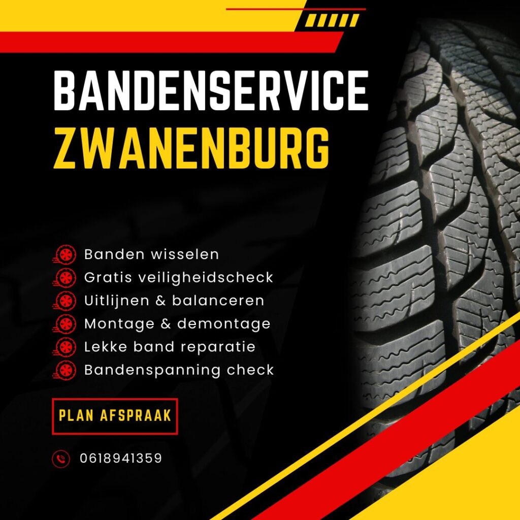 Promotiebeeld bandenservice Zwanenburg met dienstenoverzicht en contact.