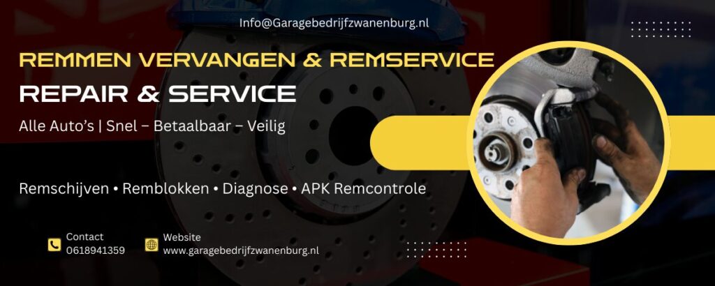 Banner over remmen vervangen in Zwanenburg met remschijven, remblokken en professionele remservice in jouw regio